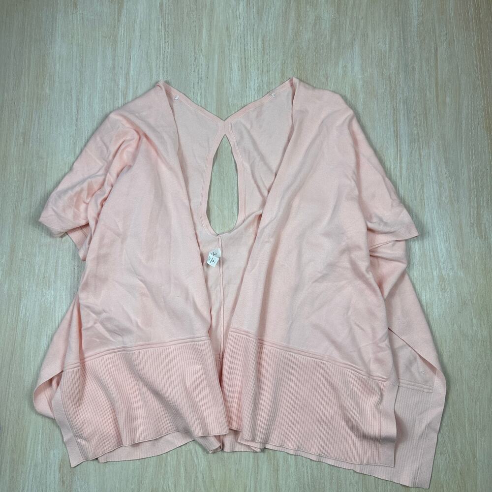 Lululemon Blush Pink Open Front Wrap Cardigan Keyhole Back Soft Knit Sweater OS
